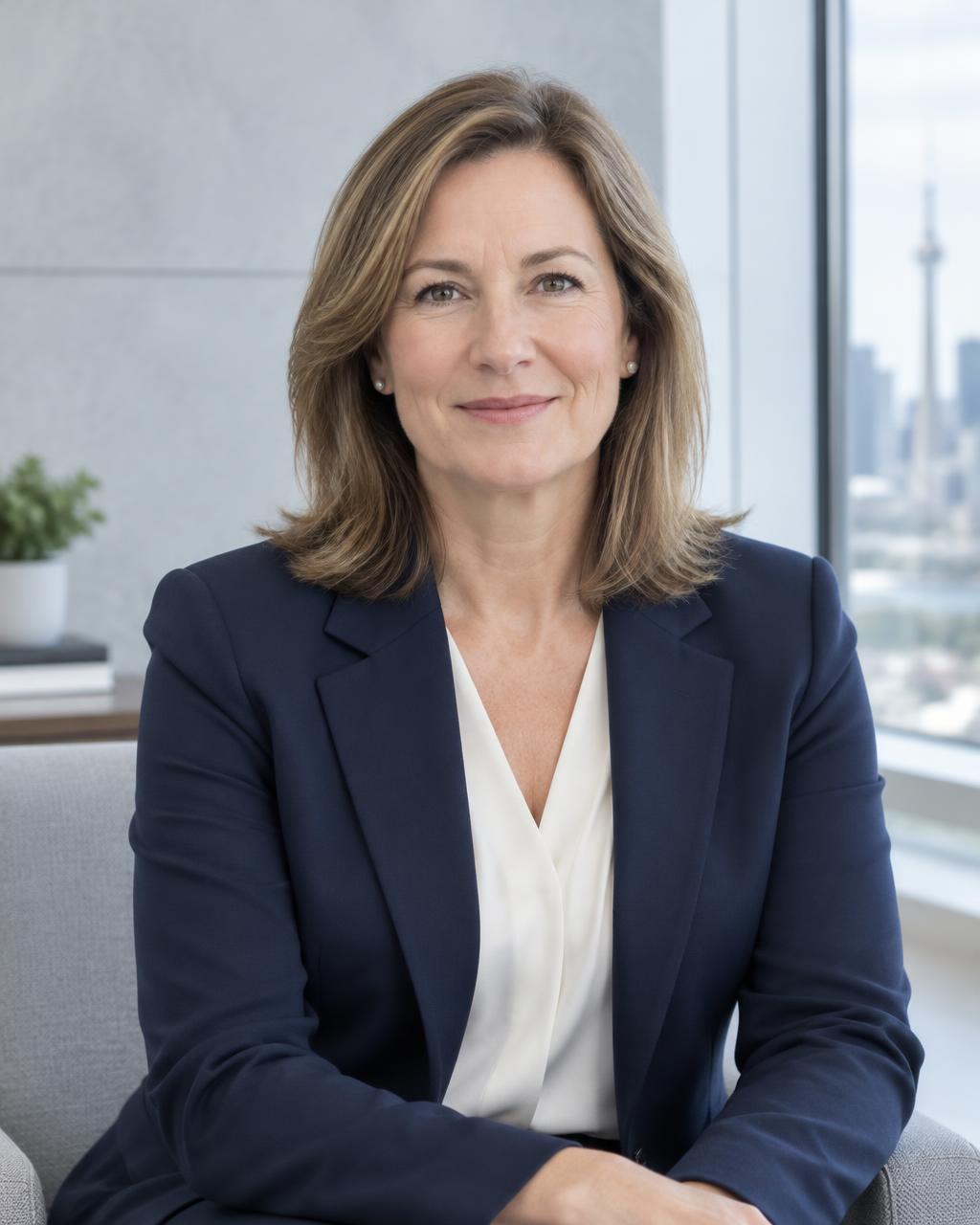 AI-generated illustrative advisor portrait, not a photograph of Cheryl Grant